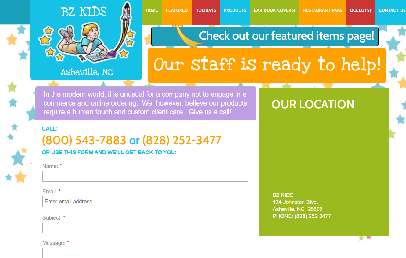 Map showing BZ Kids location